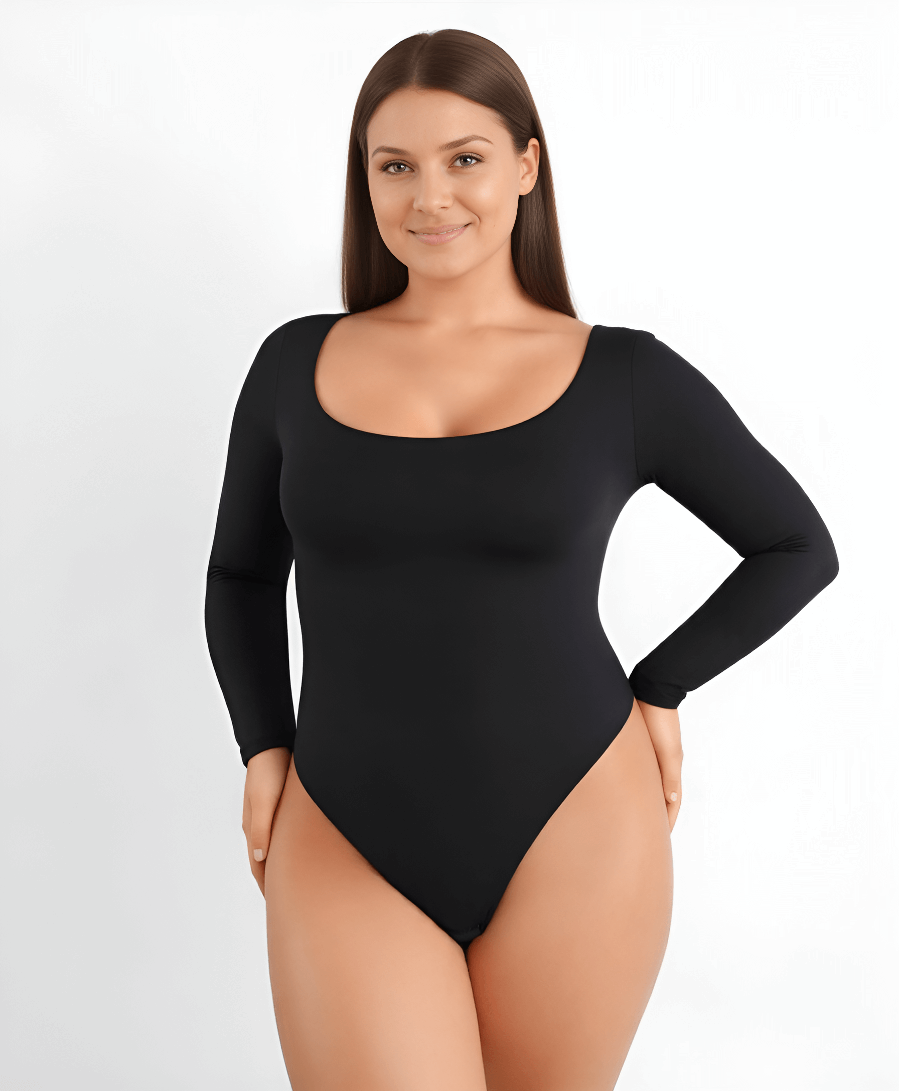 Body tanga à manches longues en noir de Tothecurve Shapewears, parfait pour le quotidien et les occasions spéciales.