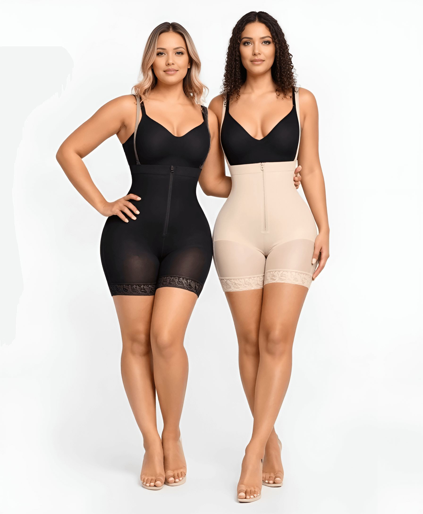 Body Shaper de compression abdominale avec lifting des fesses en noir et nude de Tothecurve Shapewears pour une silhouette sculptante.