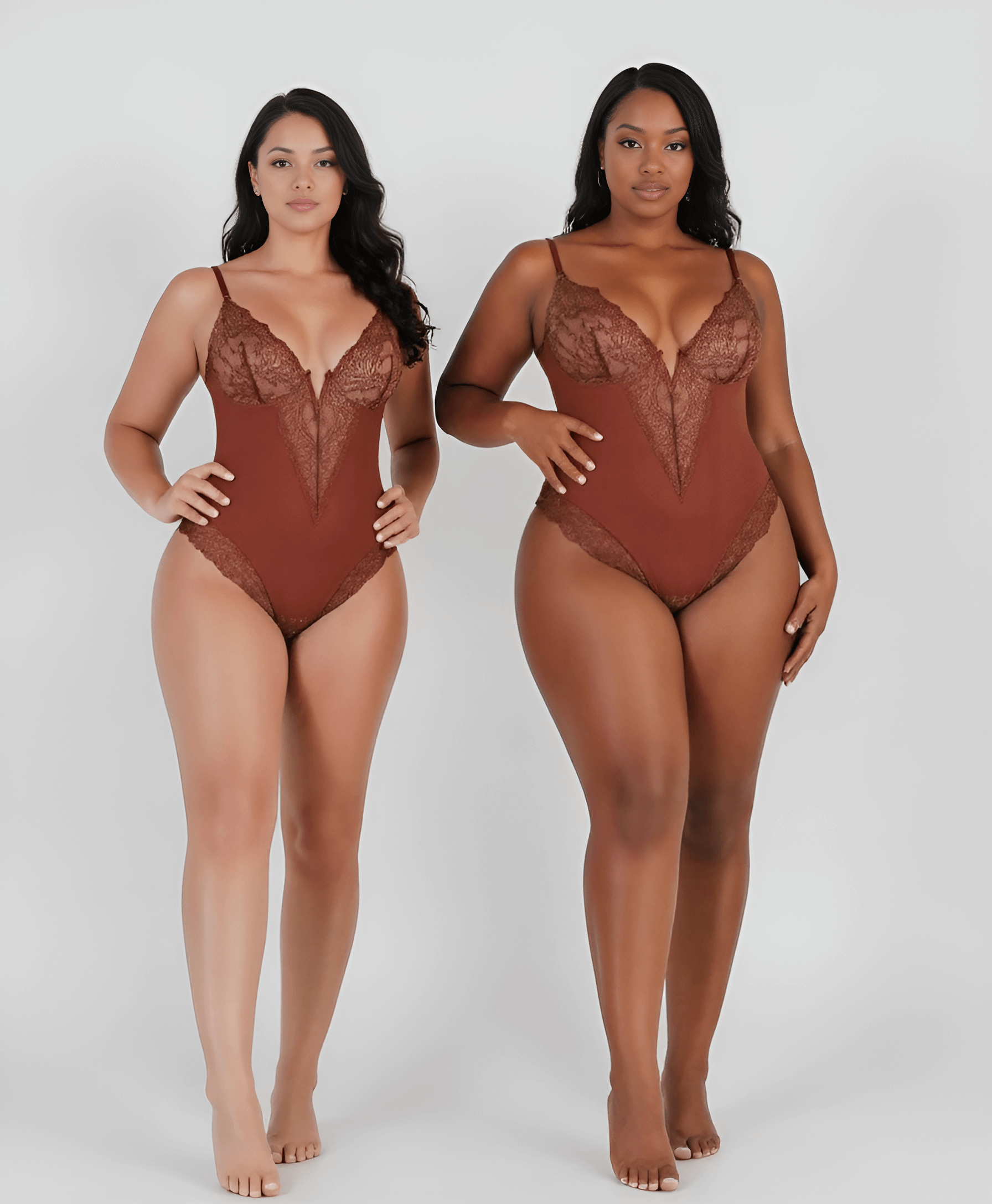 Body gainant demi-dentelle