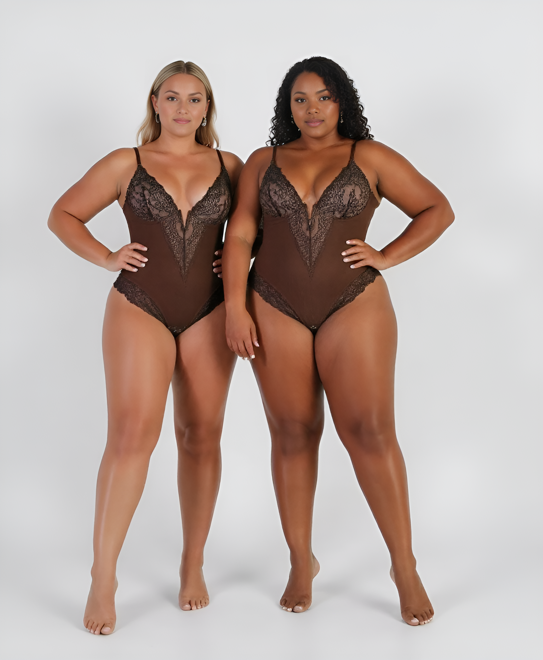 Body gainant demi-dentelle